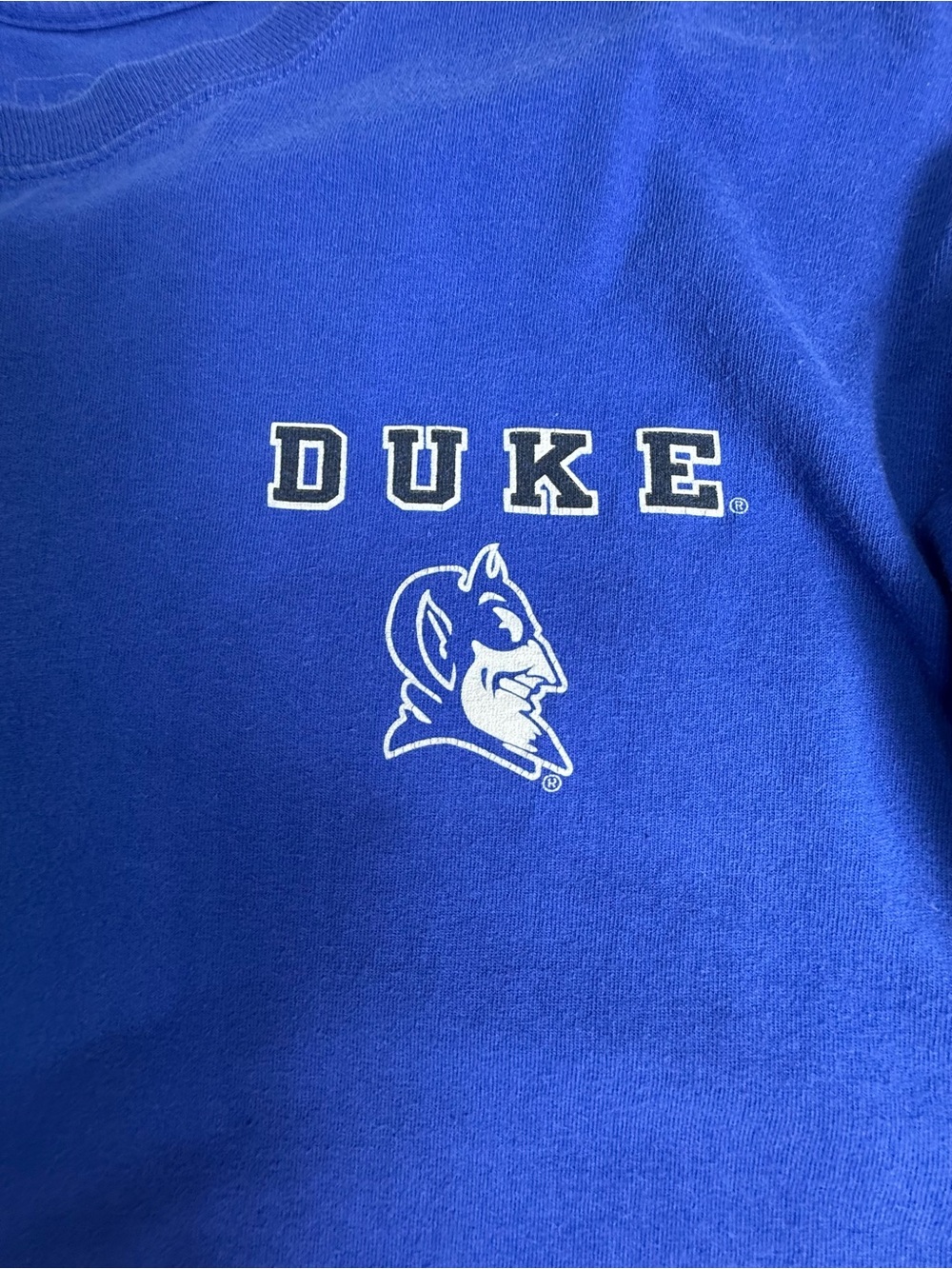 Duke Blue Devils Russell Athletic Long Sleeve T-Shirt Blue Men’s Large NCAA - Picture 3 of 7